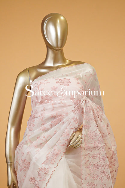Organza Embroidery Saree MDS0191