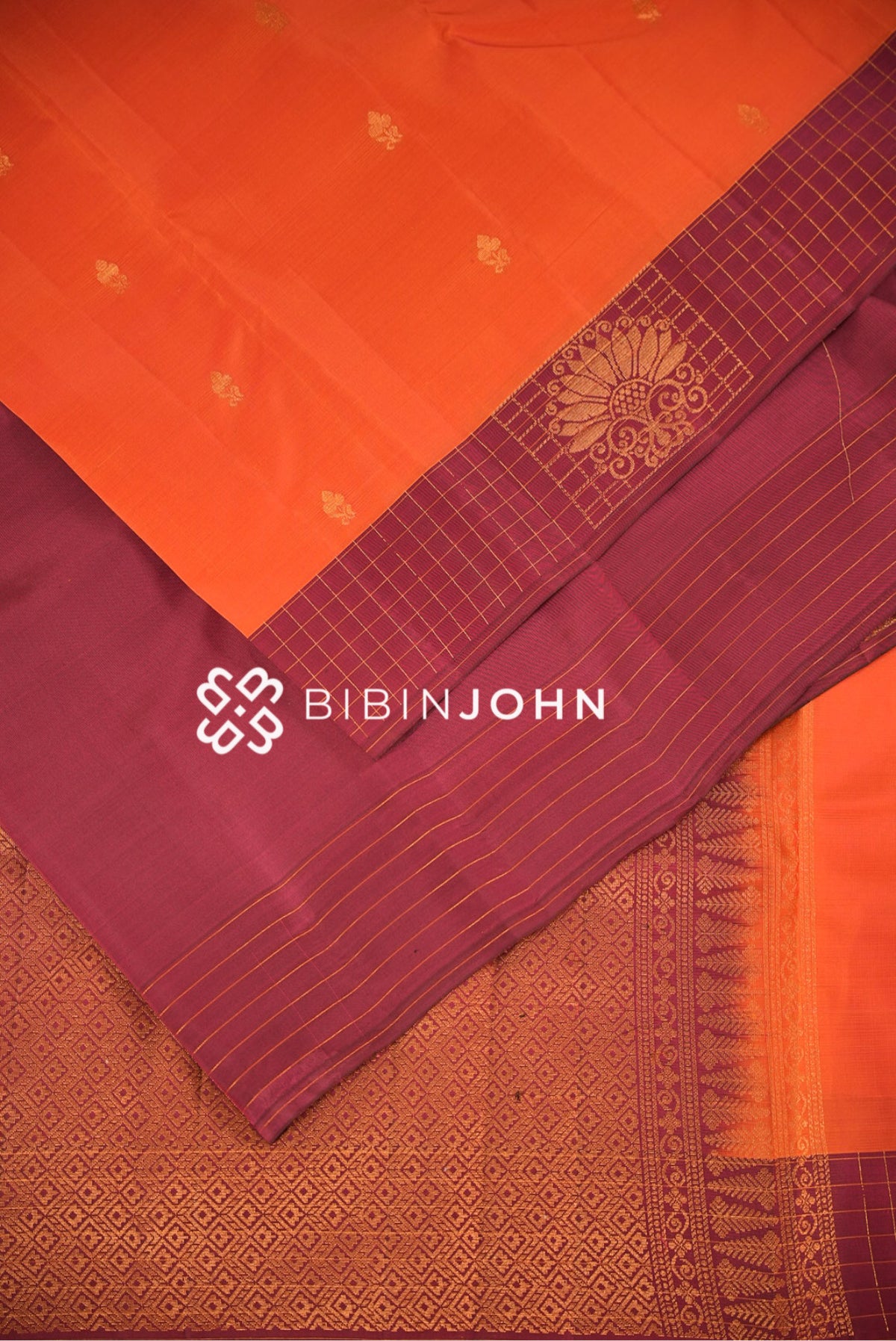 Silk Saree For Women Coral Orange BJ2403