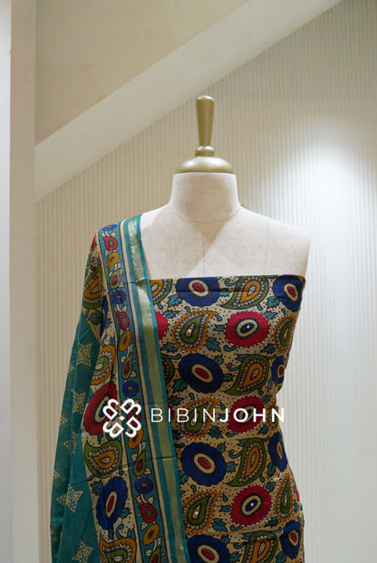 Printed Chanderi Unstitched Salwar Suit Material BJ1855