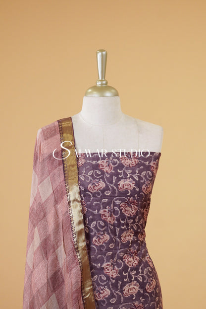 Printed Silk Unstitched Salwar Suits AC0091
