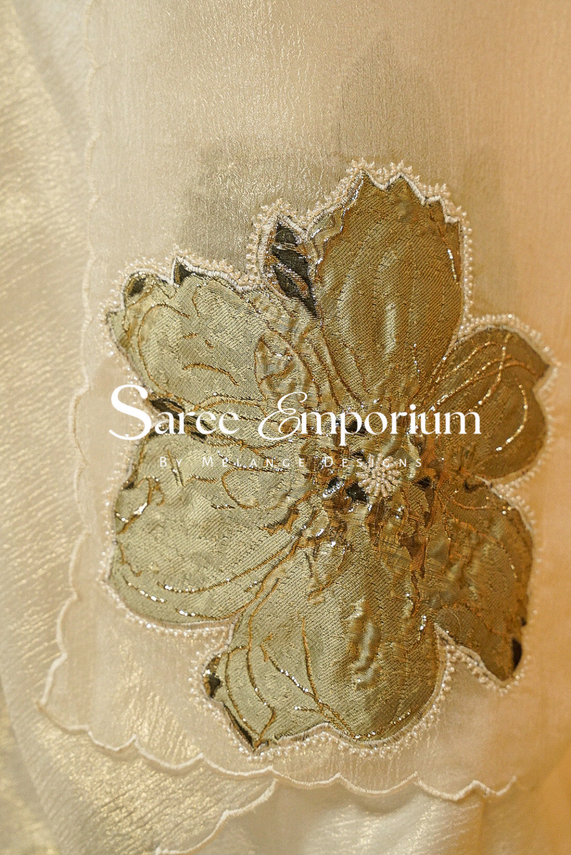 Tissue Applique Saree MDS0141