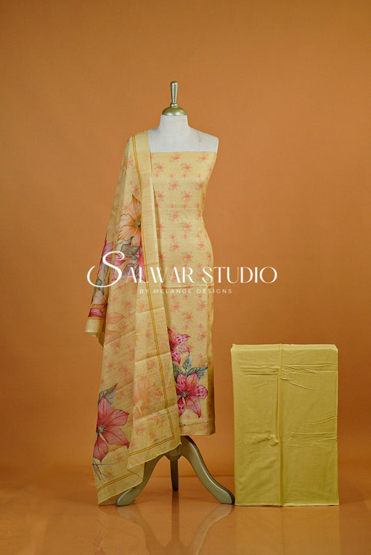 Linen Embroidery Unstitched Salwar Suits AC0139