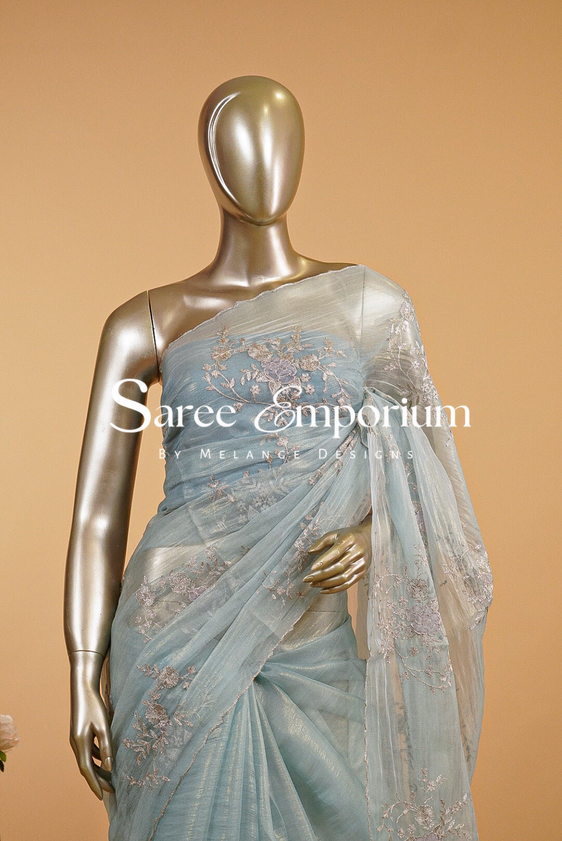 Tissue Embroidery Saree MDS0185