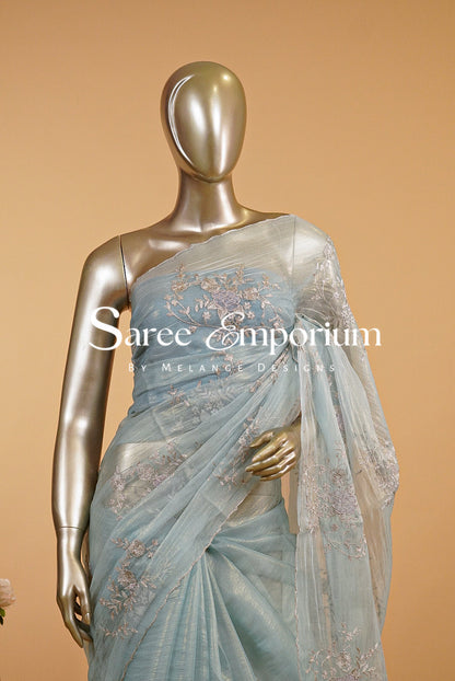 Tissue Embroidery Saree MDS0185