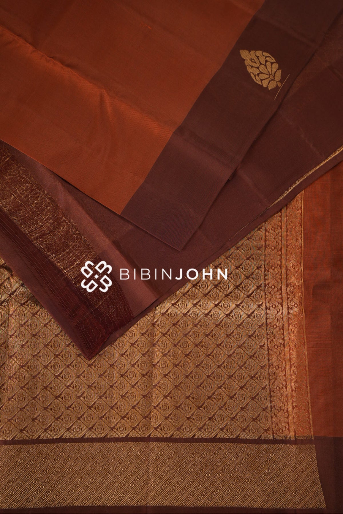 Semi Silk Saree For Women Rust Brown BJ2315