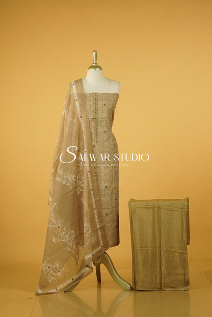 Linen Embroidery Unstitched Salwar Suits AC0076