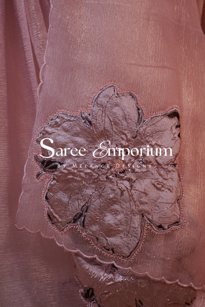 Tissue Applique Saree MDS0142