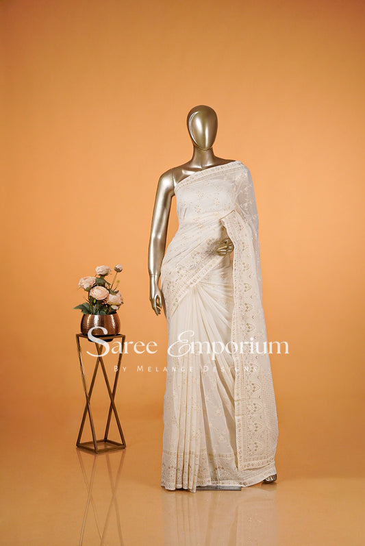 Georgette Embroidery Sarees MDS0023