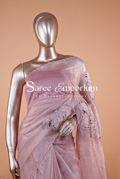 Tissue Applique Saree MDS0142