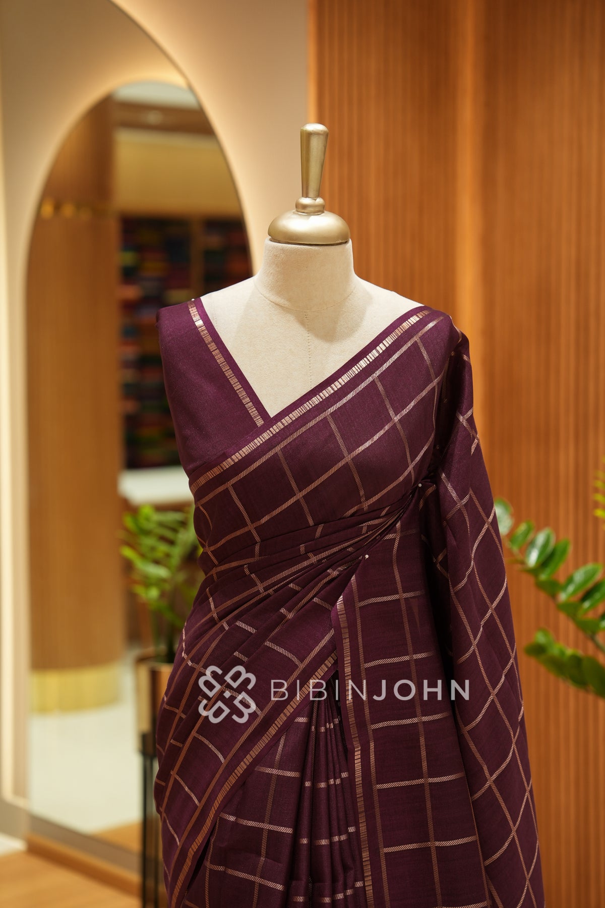 Semi Tussar Weaving Saree For Women Deep Plum Purple BJ2327