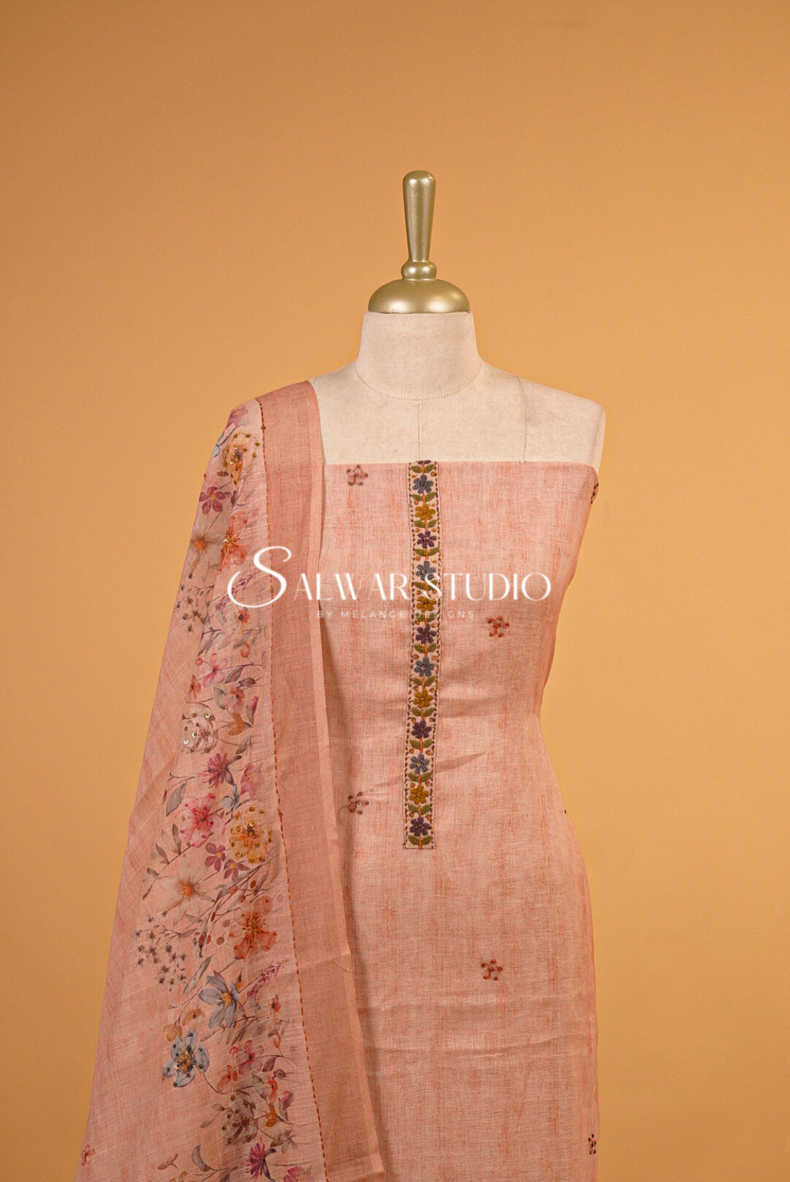 Art Linen Embroidery Unstitched Salwar Suits AC0064