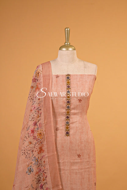 Art Linen Embroidery Unstitched Salwar Suits AC0064