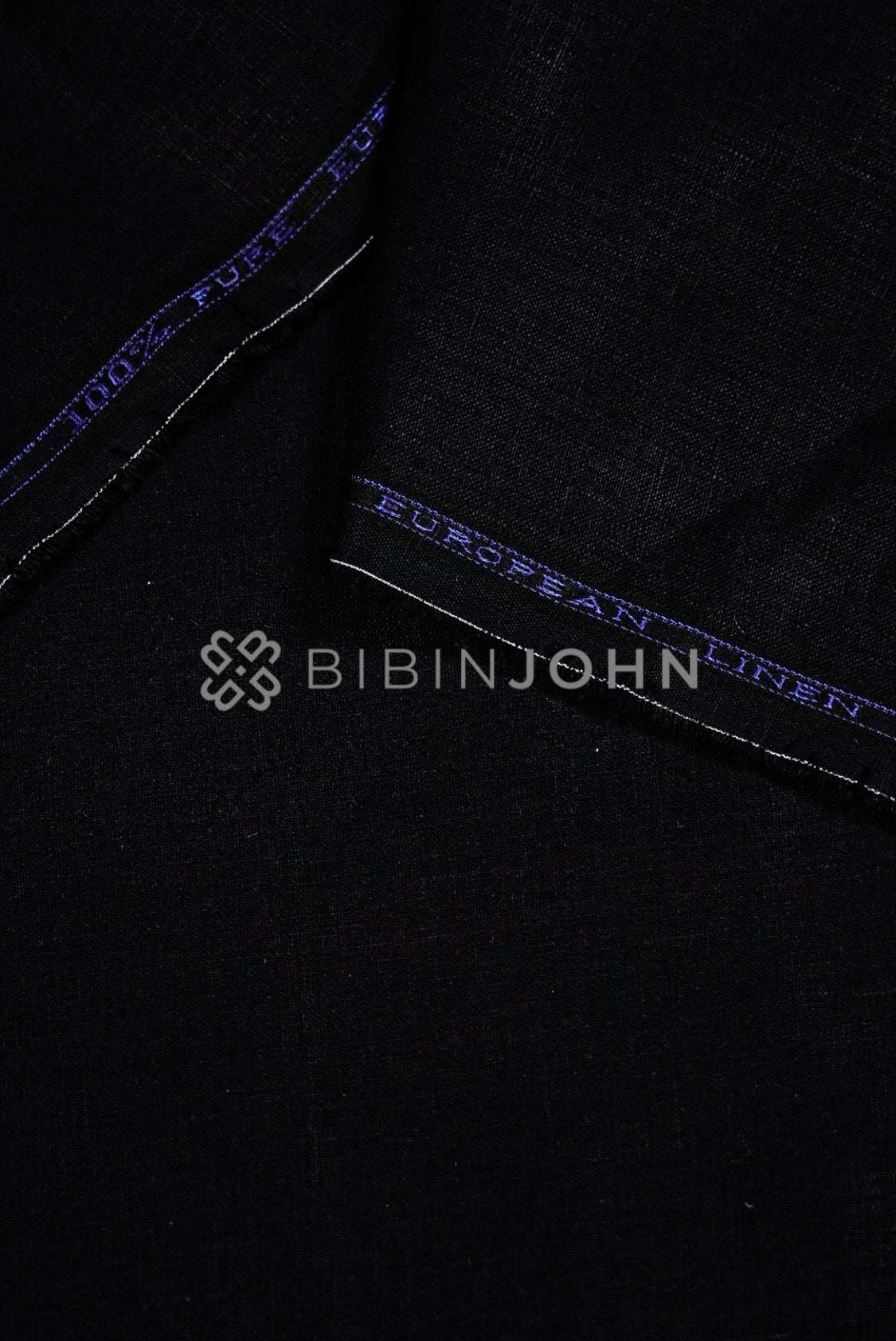 Pure Linen Fabric Black 25 LEA BJ0576