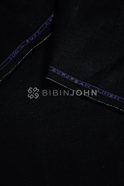 Pure Linen Fabric Black 25 LEA BJ0576