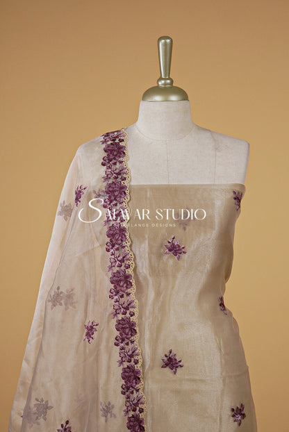 Tissue Embroidery Unstitched Salwar Suits AC0072