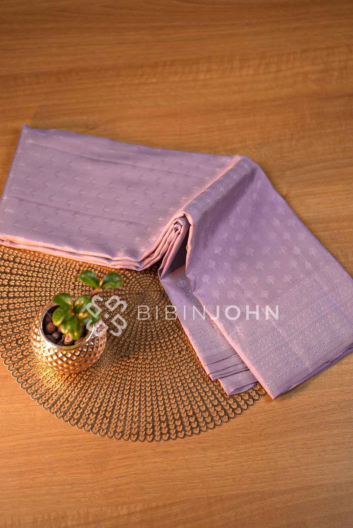 Semi Silk Saree For Women Lavender BJ1013