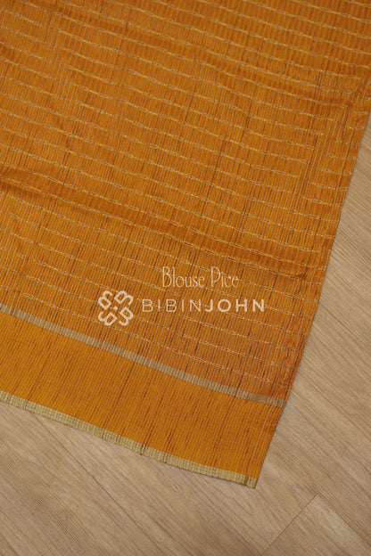 Semi Tussar Weaving Saree For Women Mustard Yellow BJ2448
