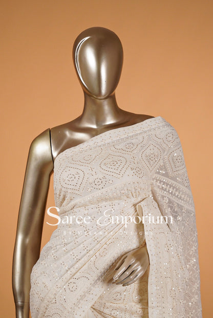 Georgette Embroidery Sarees MDS0020