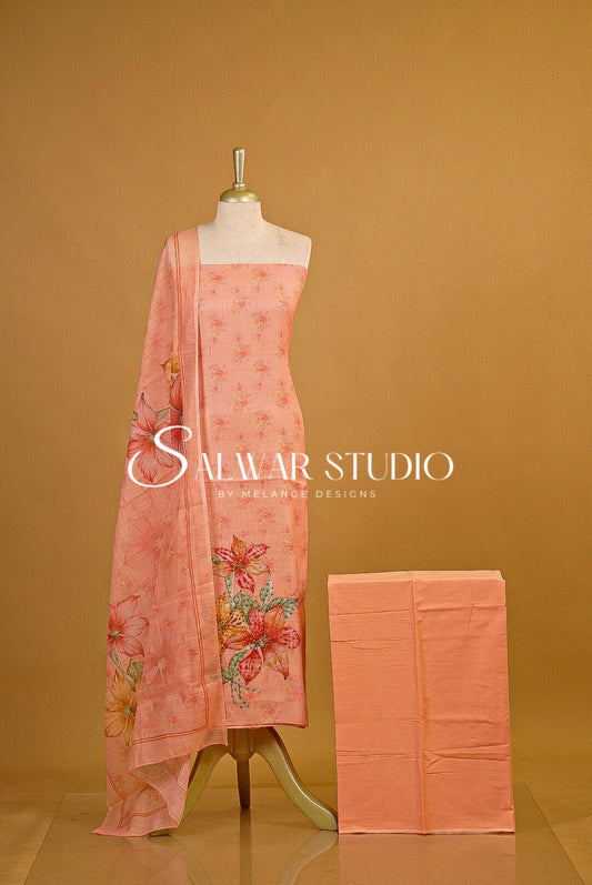 Linen Embroidery Unstitched Salwar Suits AC0141