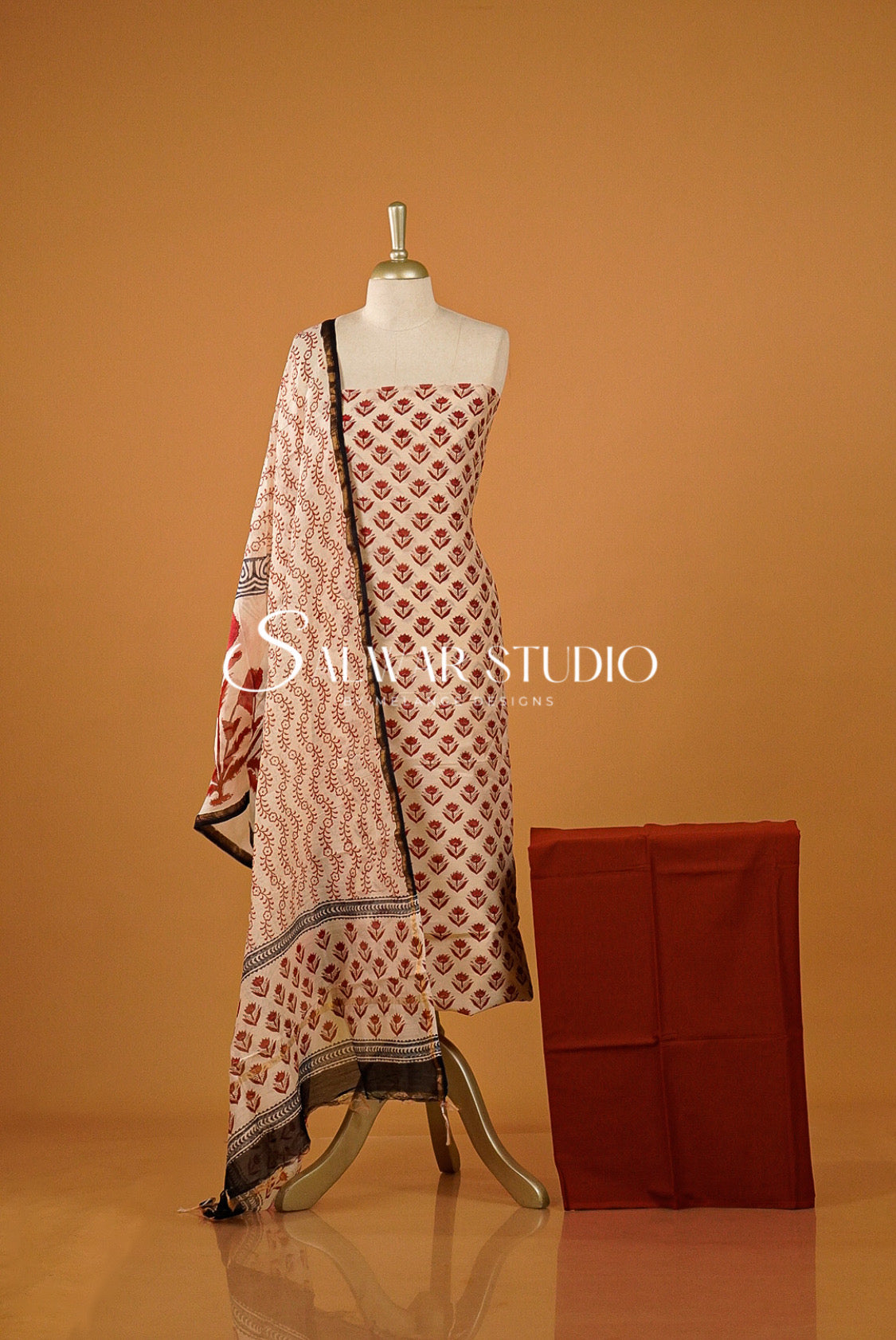 Printed Chanderi Unstitched Salwar Suits AC0158