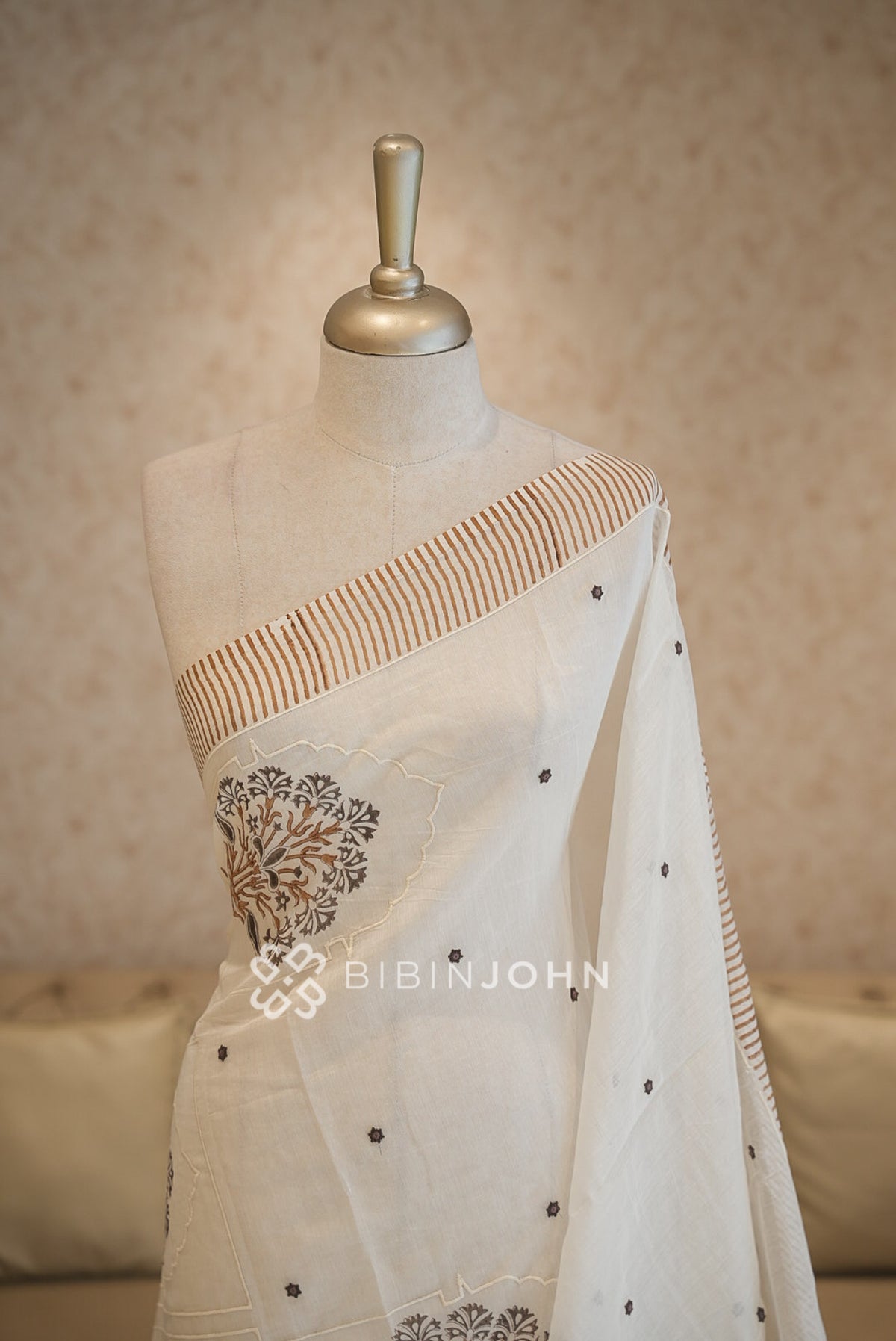 Chanderi Silk Dupatta For Women Ivory White BJ2392