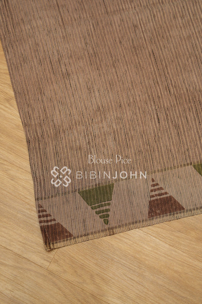 Printed Semi Tussar Saree For Women Earthy Taupe Brown BJ2458