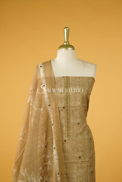 Linen Embroidery Unstitched Salwar Suits AC0076