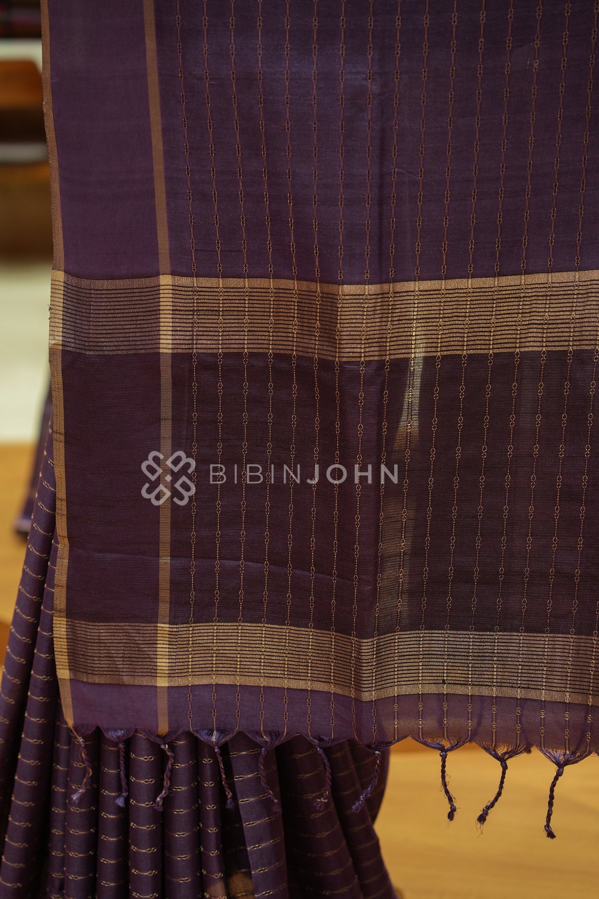 Semi Tussar Weaving Saree For Women Deep Plum Purple BJ2445