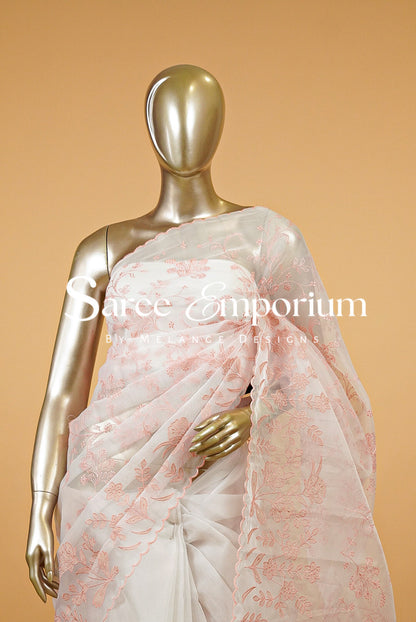 Organza Embroidery Saree MDS0190