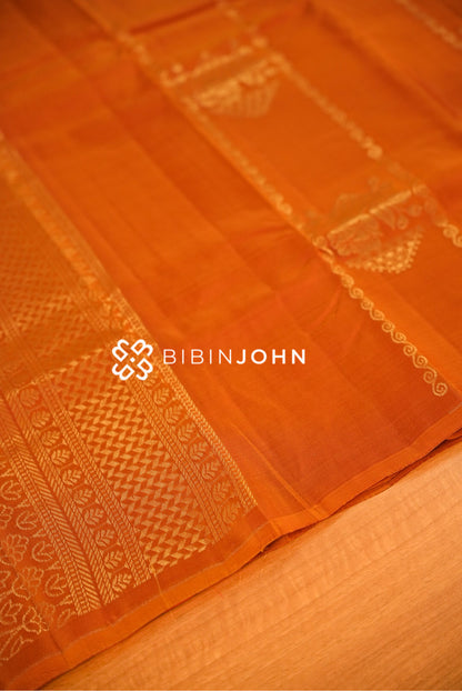 Silk Saree For Women Burnt Orange BJ2554