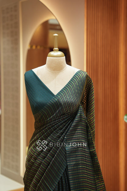 Semi Silk Weaving Saree For Women Deep Teal Green BJ2420