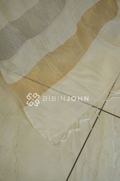 Crushed Chanderi Dupatta For Women Ivory White BJ2398