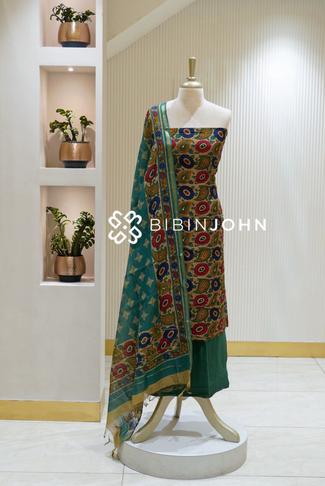 Printed Chanderi Unstitched Salwar Suit Material BJ1855