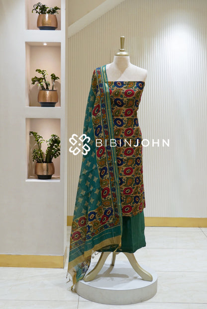 Printed Chanderi Unstitched Salwar Suit Material BJ1855