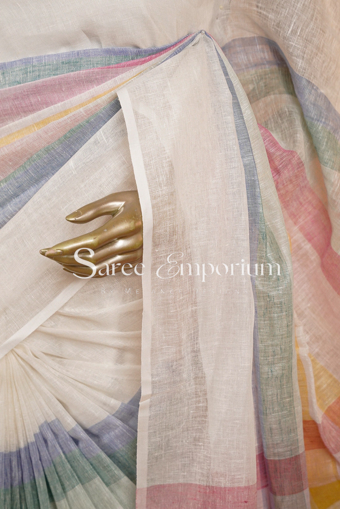 Printed Linen Sarees MDS0011