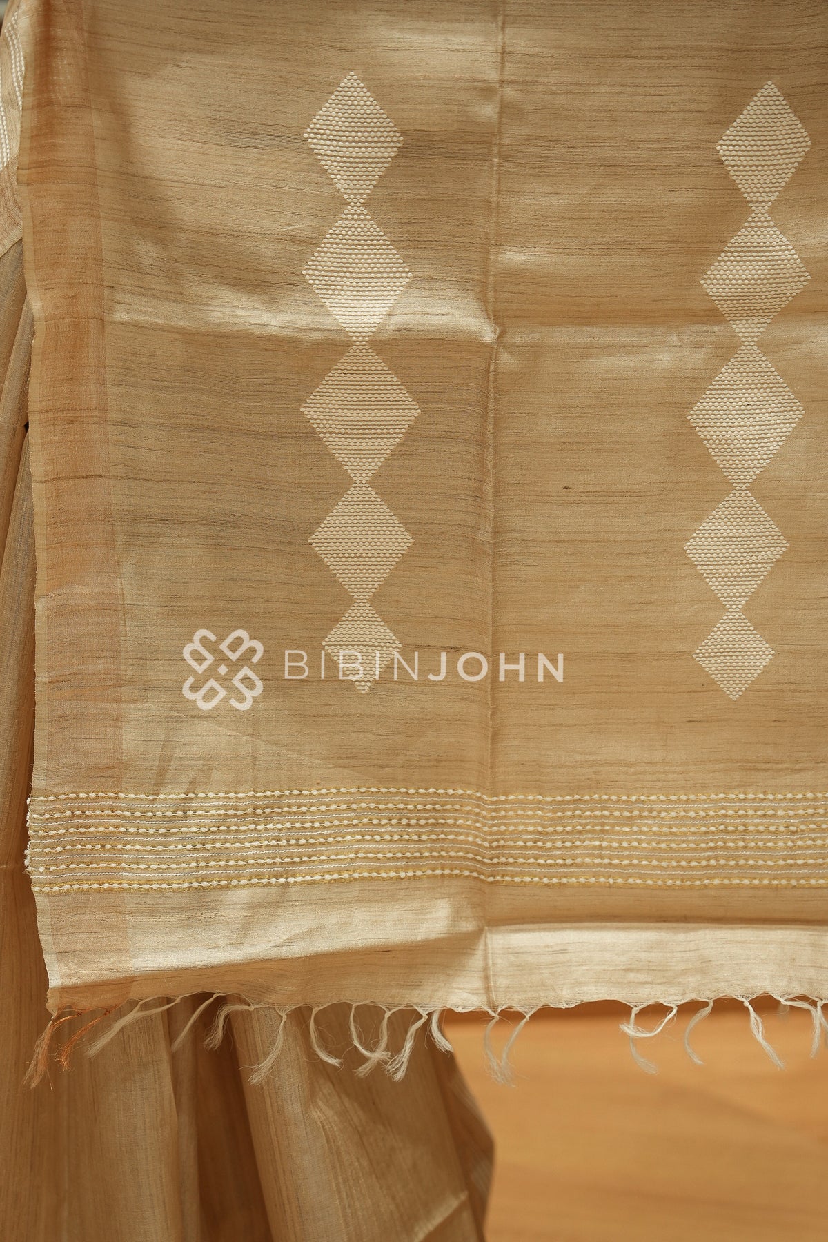 Pure Tussar Saree For Women Beige BJ2539