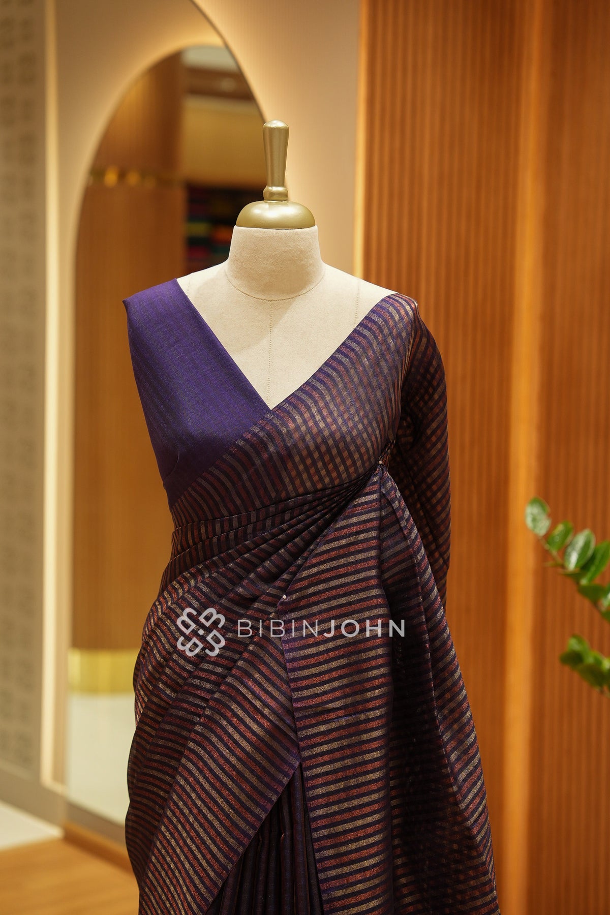 Semi Silk Weaving Saree For Women Deep Purple BJ2418