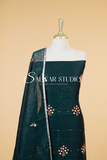 Linen Embroidery Unstitched Salwar Suits AC0060