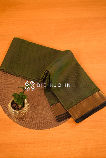 Silk Saree For Women Olive Green BJ2401