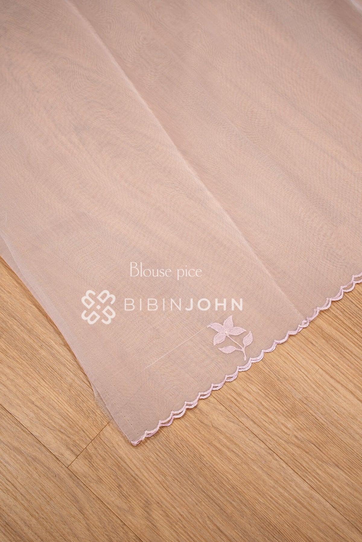Organza Embroidery Saree Blush-Pink BJ1022