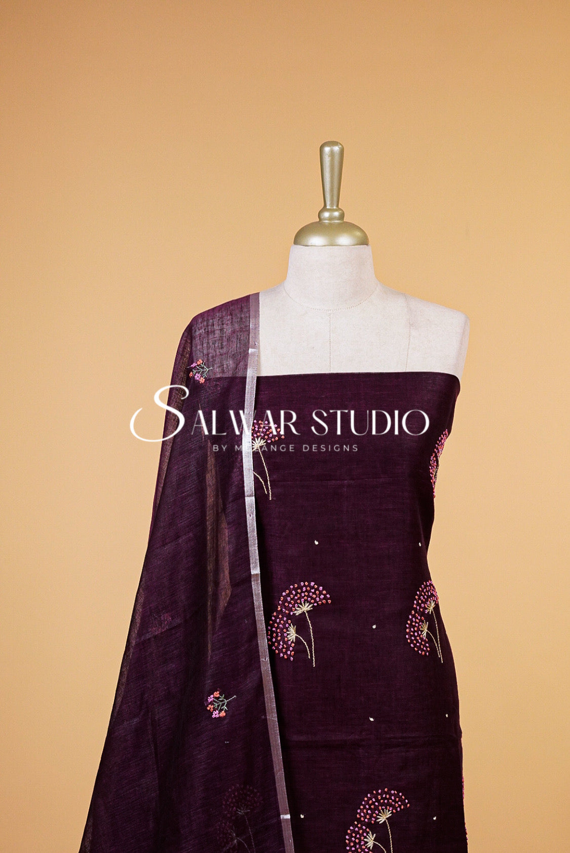 Linen Embroidery Unstitched Salwar Suits AC0058