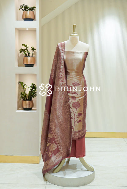 Tissue Banarasi Unstitched Salwar Suit Material BJ1918