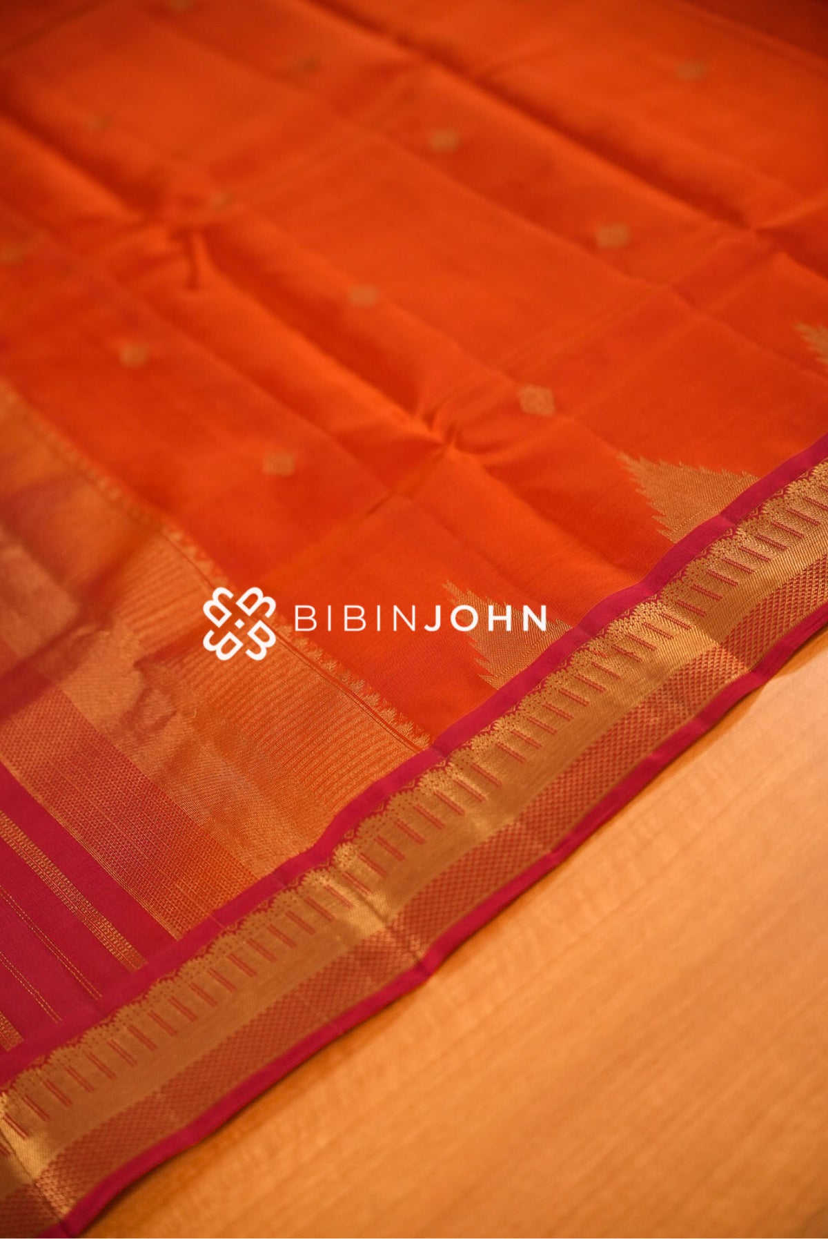 Silk Saree For Women Vermilion Orange BJ2408