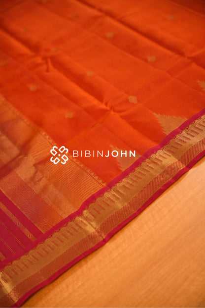 Silk Saree For Women Vermilion Orange BJ2408