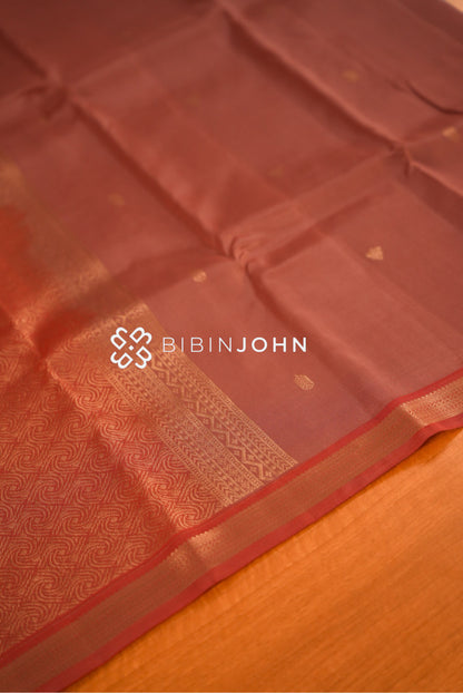 Semi Silk Saree For Women Muted Copper Brown BJ2400