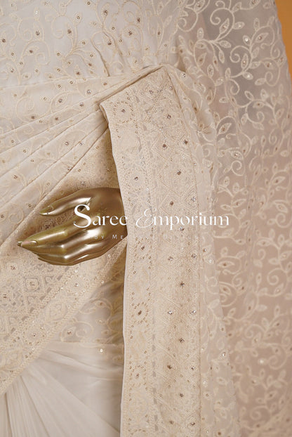Georgette Embroidery Sarees MDS0016