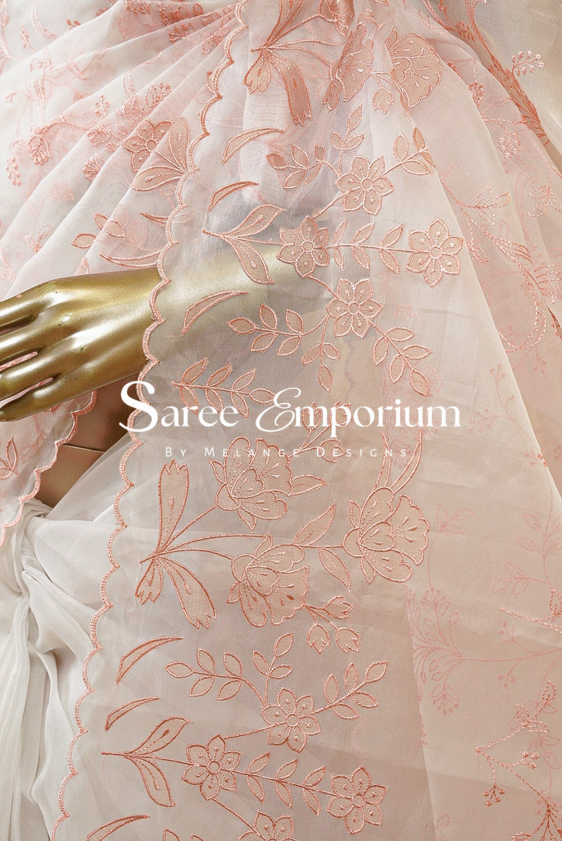 Organza Embroidery Saree MDS0190