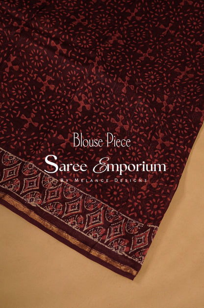Printed Ajrakh Saree MDS0103