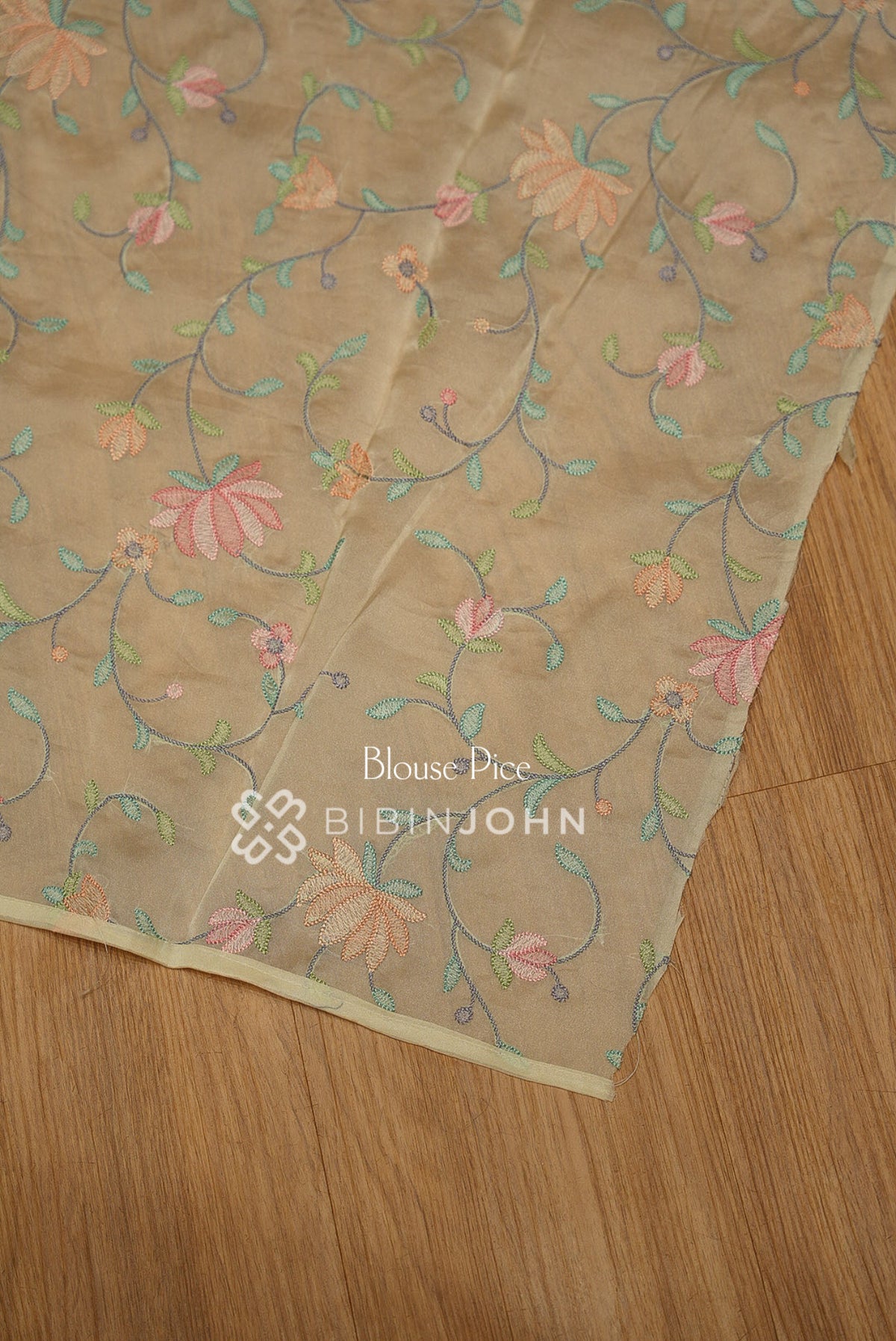 Tissue Organza Embroidery Saree For Women Ivory Cream BJ2660