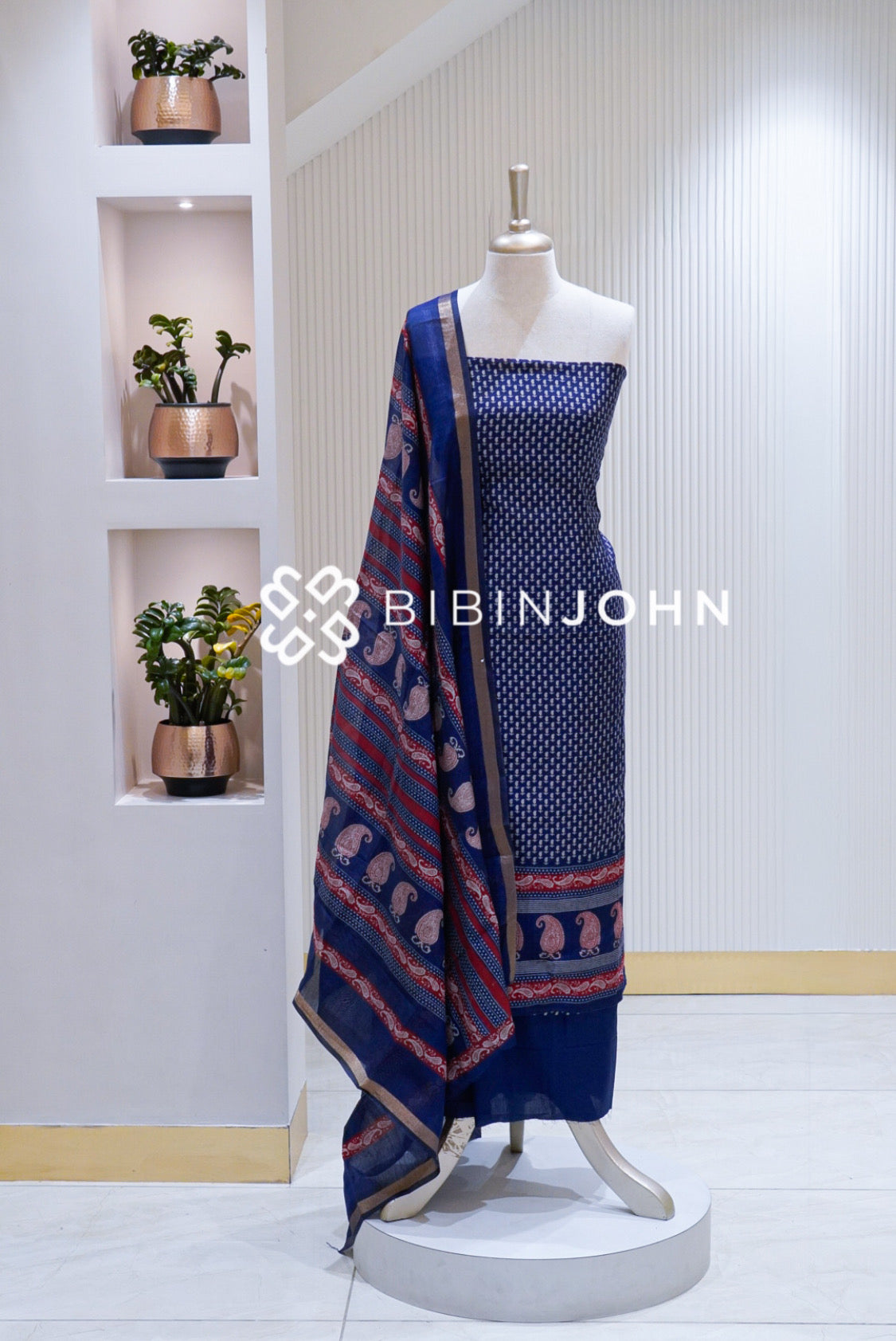 Art Maheshwari Unstitched Salwar Suit Material Royal Blue BJ1709